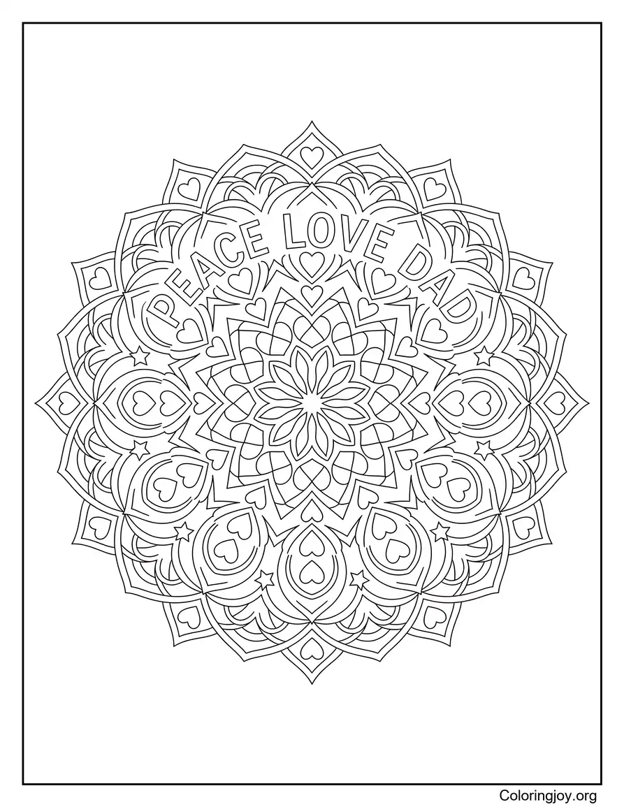 Vaderdag Mandala kleurplaat