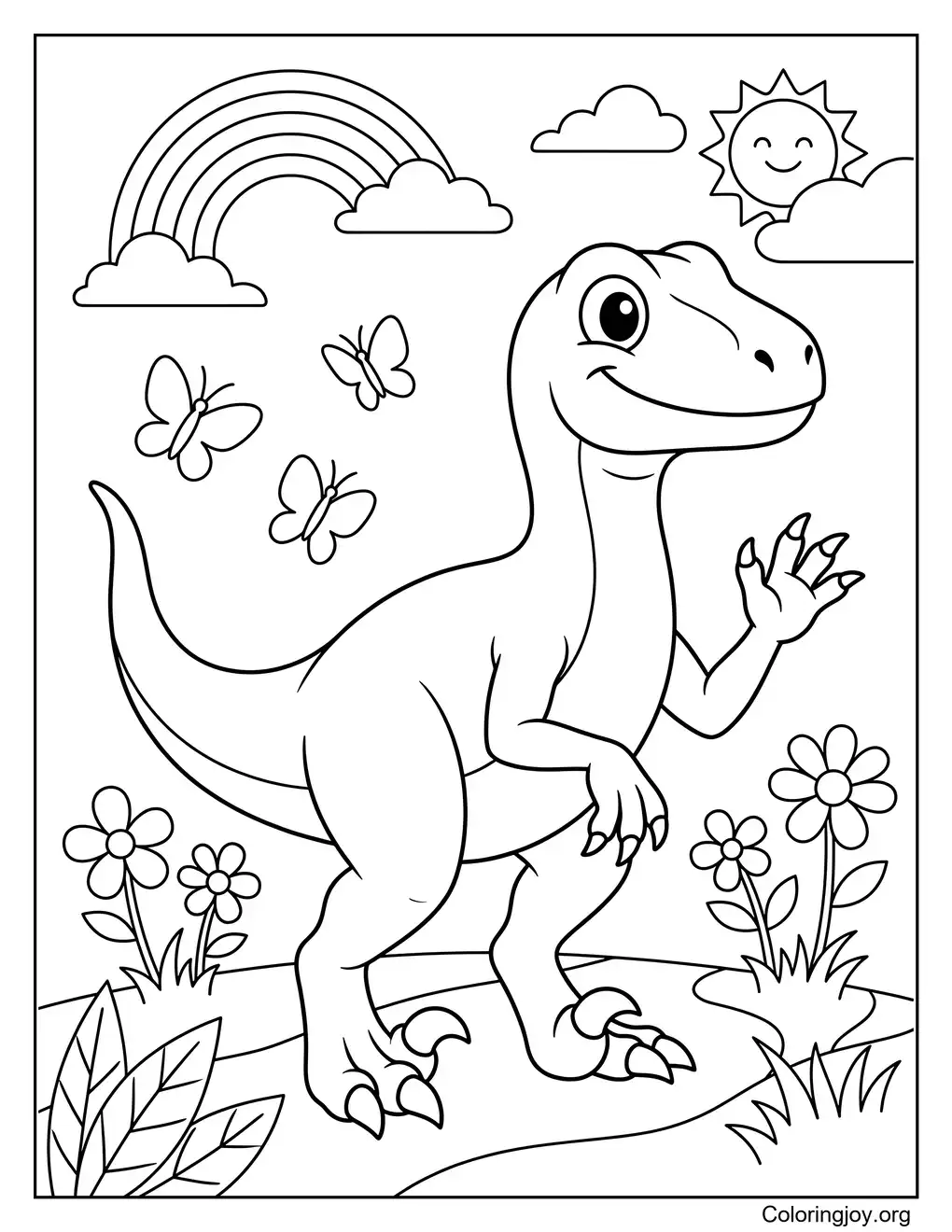 Friendly Velociraptor For Preschool Kids