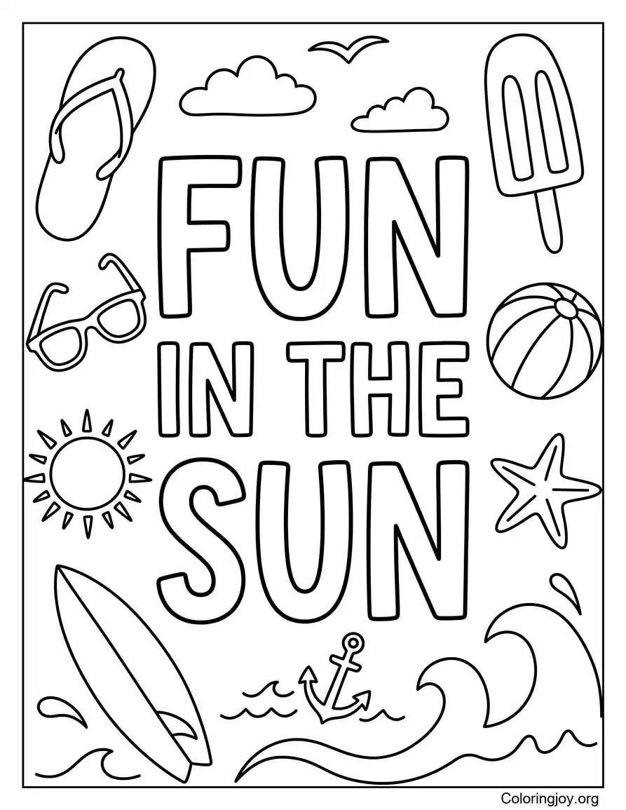 Fun In The Sun Doodle Printables