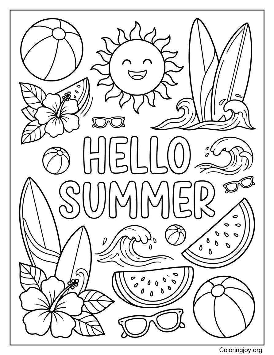 Hello Summer Doodle Printables