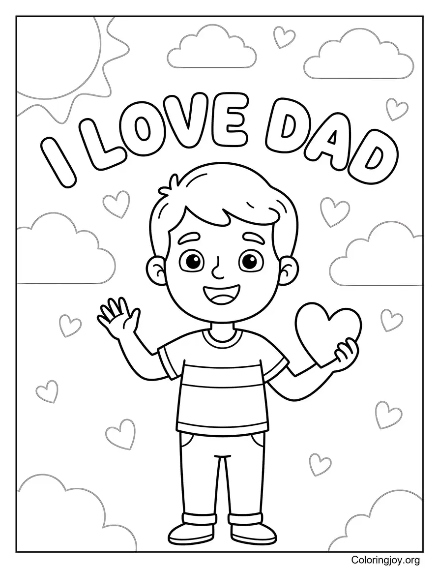 Ik hou van papa kleurplaat