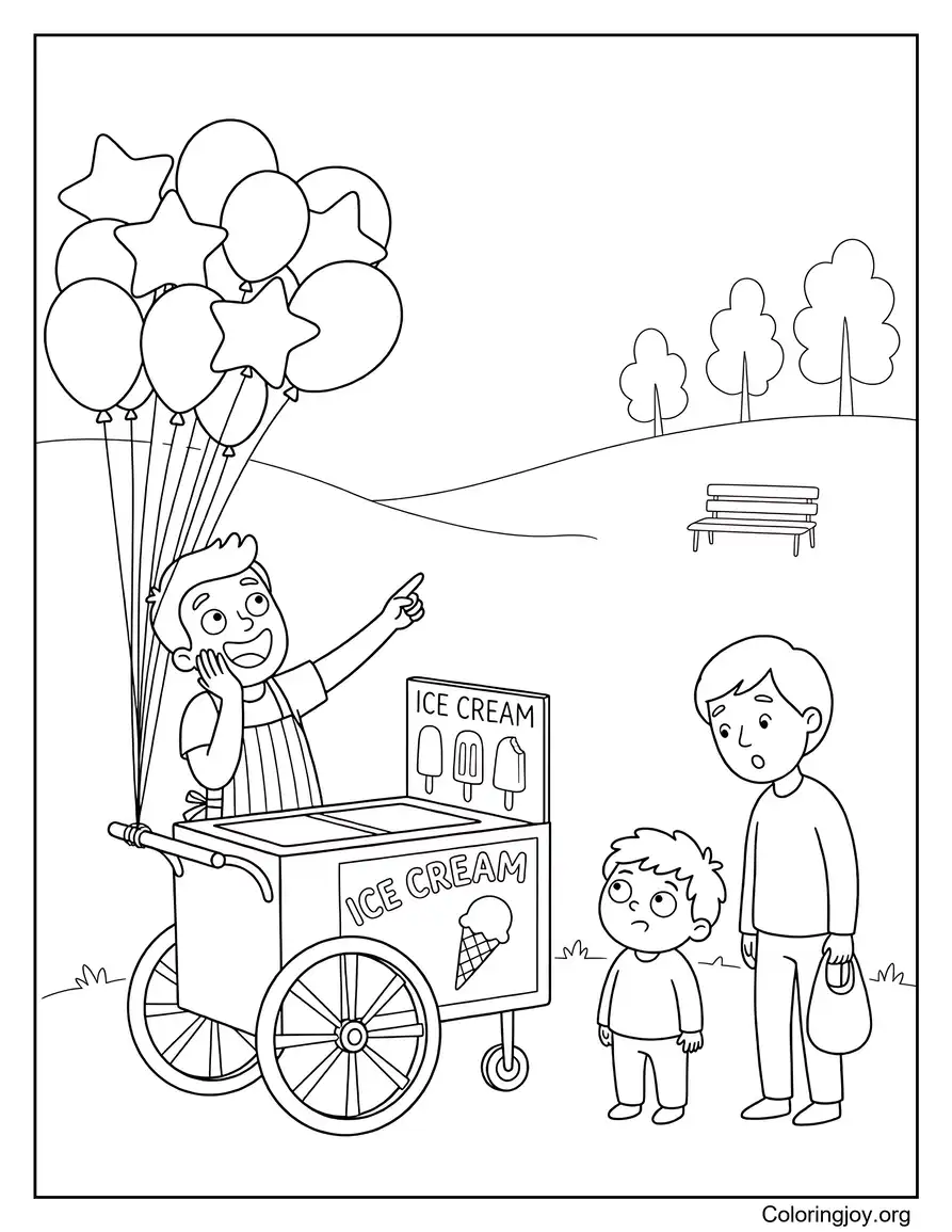 Ice Cream Cart Decorated With Balloons