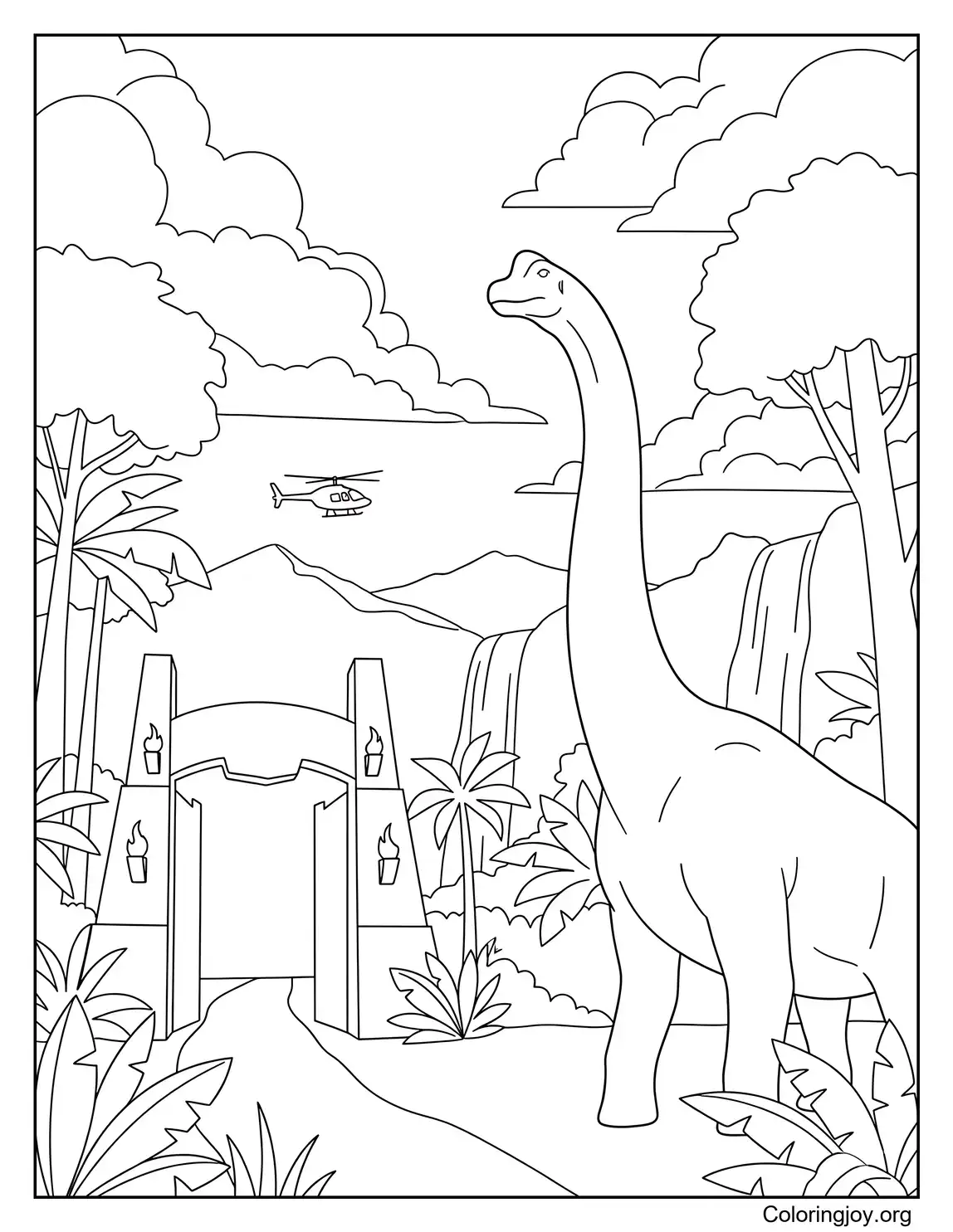 Jurassic World inspirierte Brachiosaurus-Szene