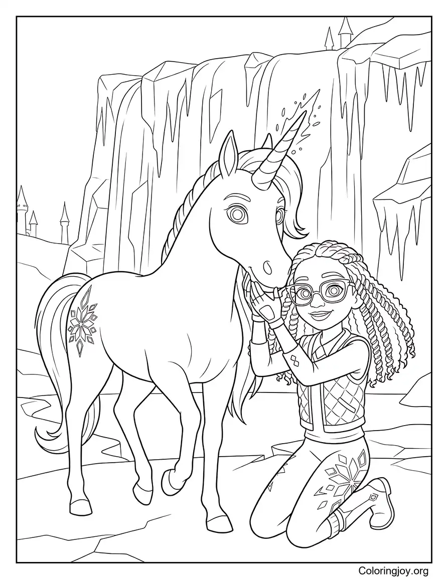 Layla et glacier à la cascade gelée