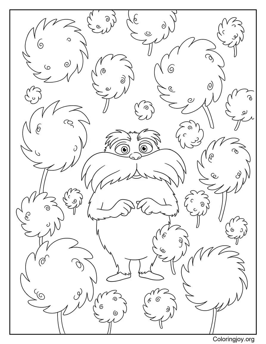 Lorax Surrounded By Floating Truffula Tufts