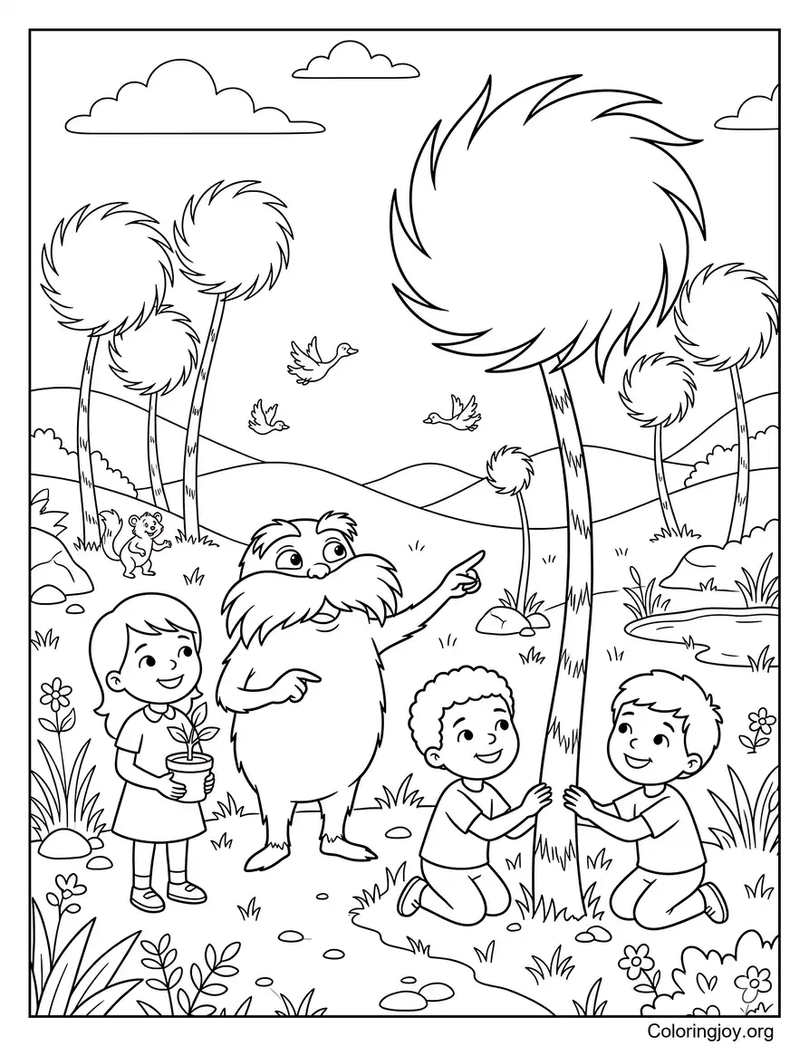 Lorax Teaching Kids About Nature Coloring Page