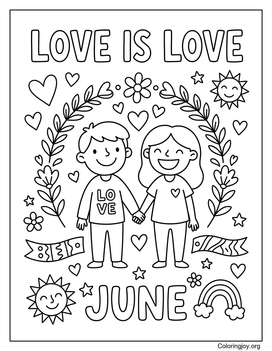 L'amore è amore foglio da colorare