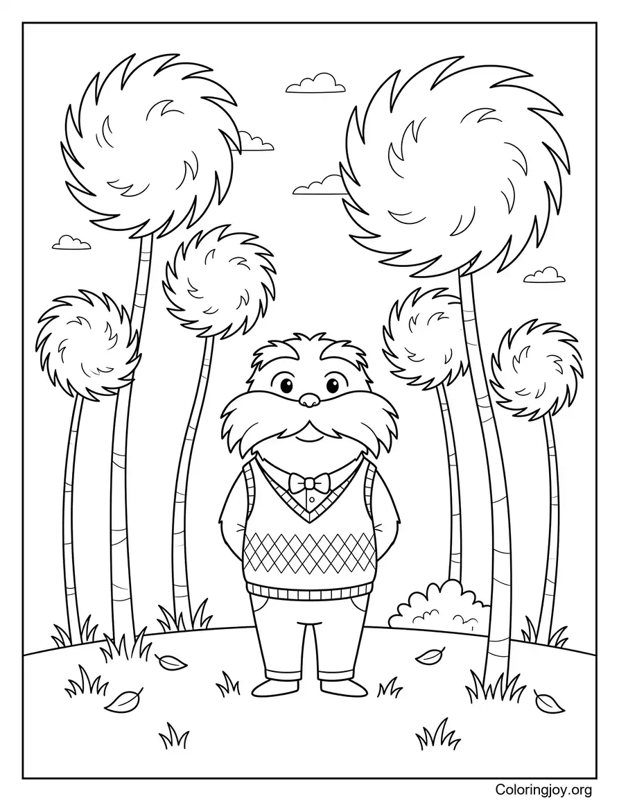 Preppy Lorax With Colorful Truffula Trees