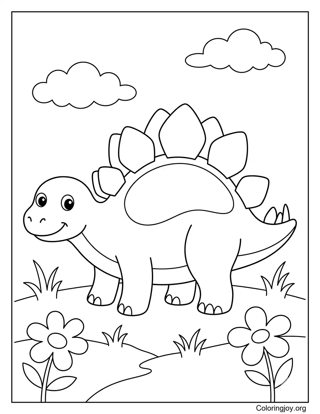 Voorschoolse Stegosaurus afdrukbaar