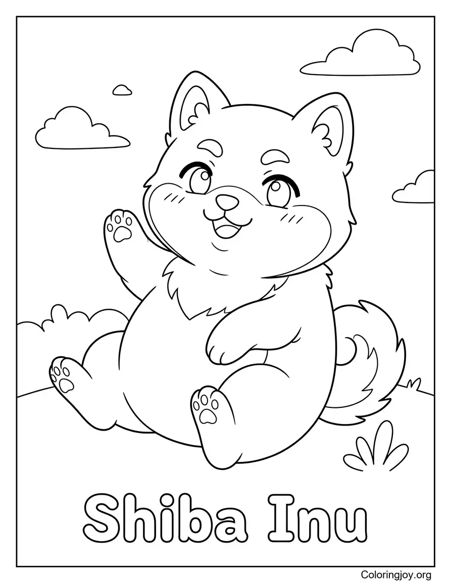 Anime Style Shiba Inu Coloring Sheet