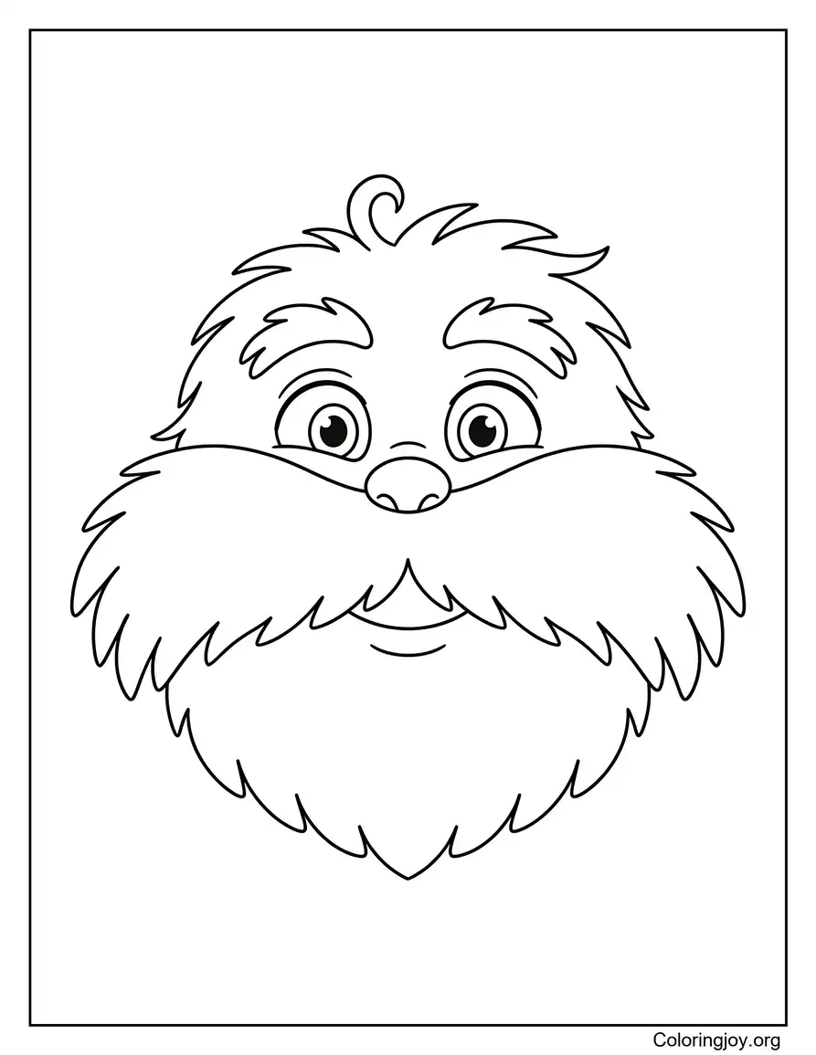 Simple Lorax Face Outline For Kids