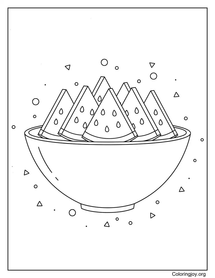 Schüssel mit geschnittener Wassermelone