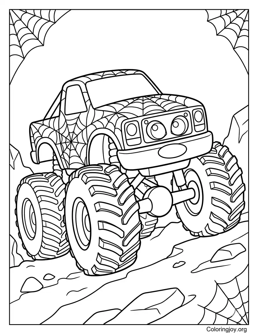 Spiderman geïnspireerd Monster Truck foto om af te drukken