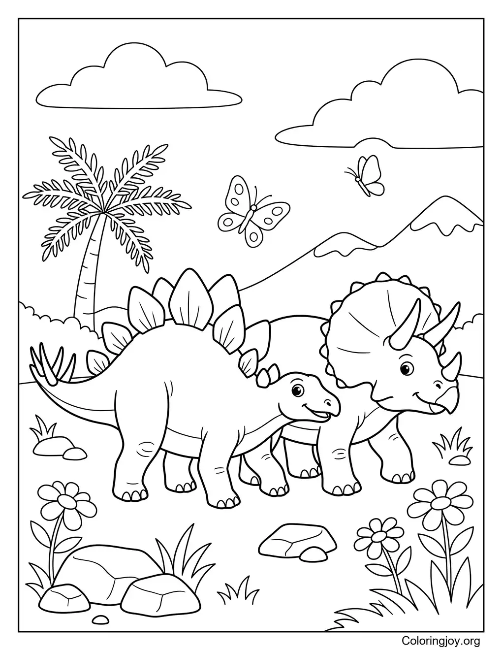 Stegosaurus en Triceratops-scène