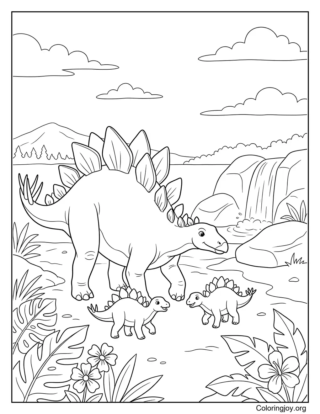 Stegosaurus-familiescène