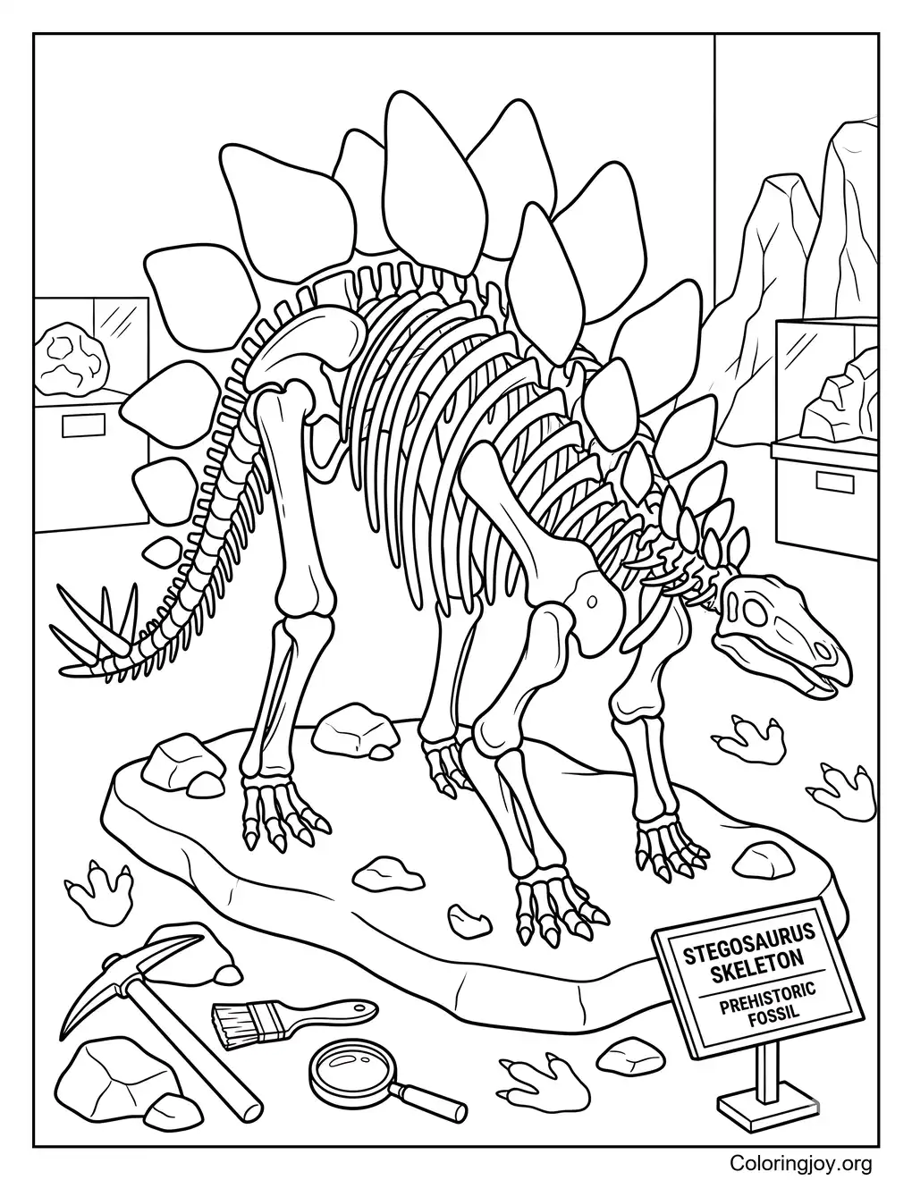Fossiele plaat van Stegosaurus