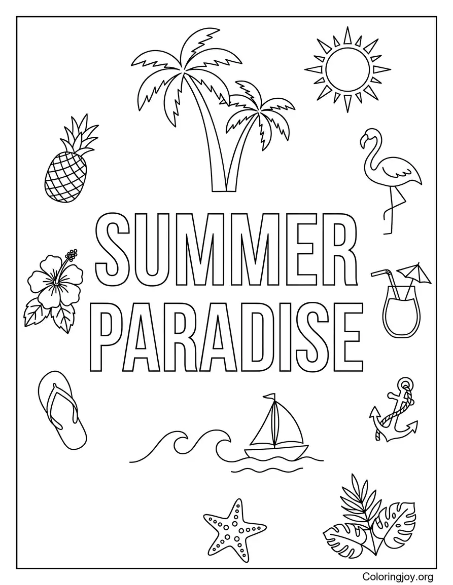 Summer Paradise Doodle Printables