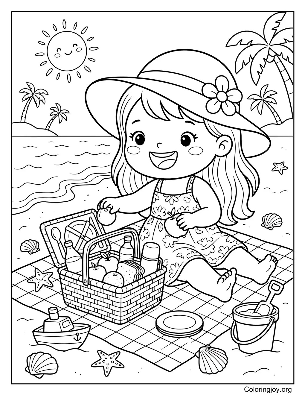 Sonnenstrand-Picknick, süßer Sommer