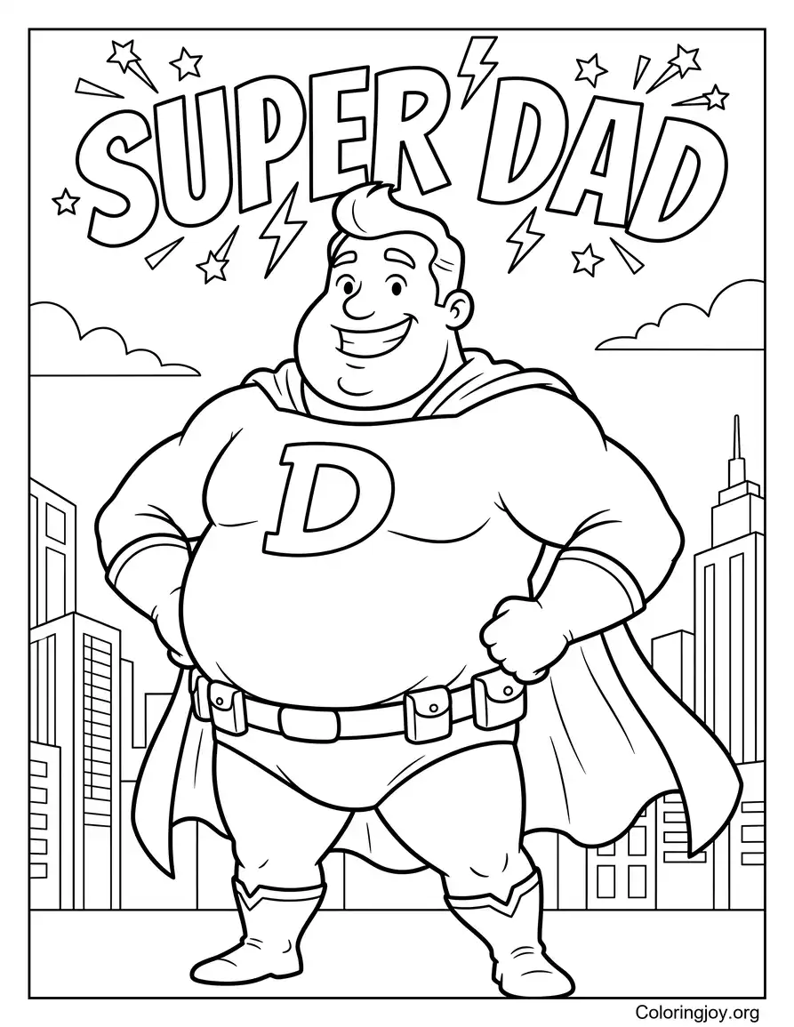 Super papa kleurplaat