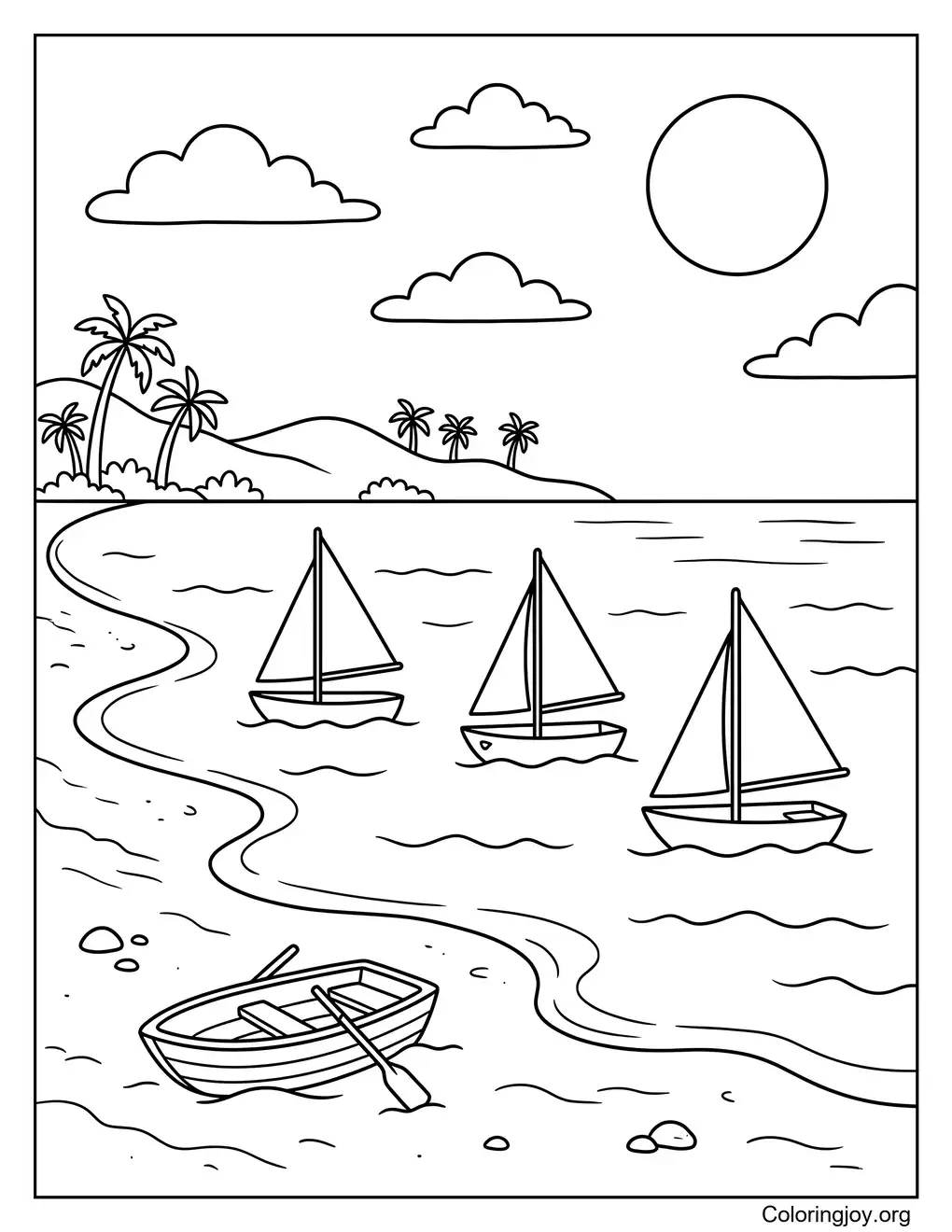 Tiny Beach Boats Ocean Adventure