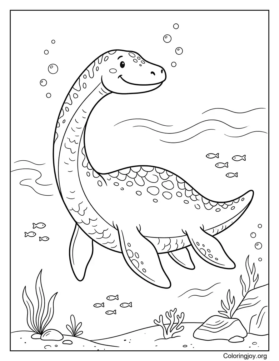 Unterwasser-Dinosaurier-Fantasie-Malblatt
