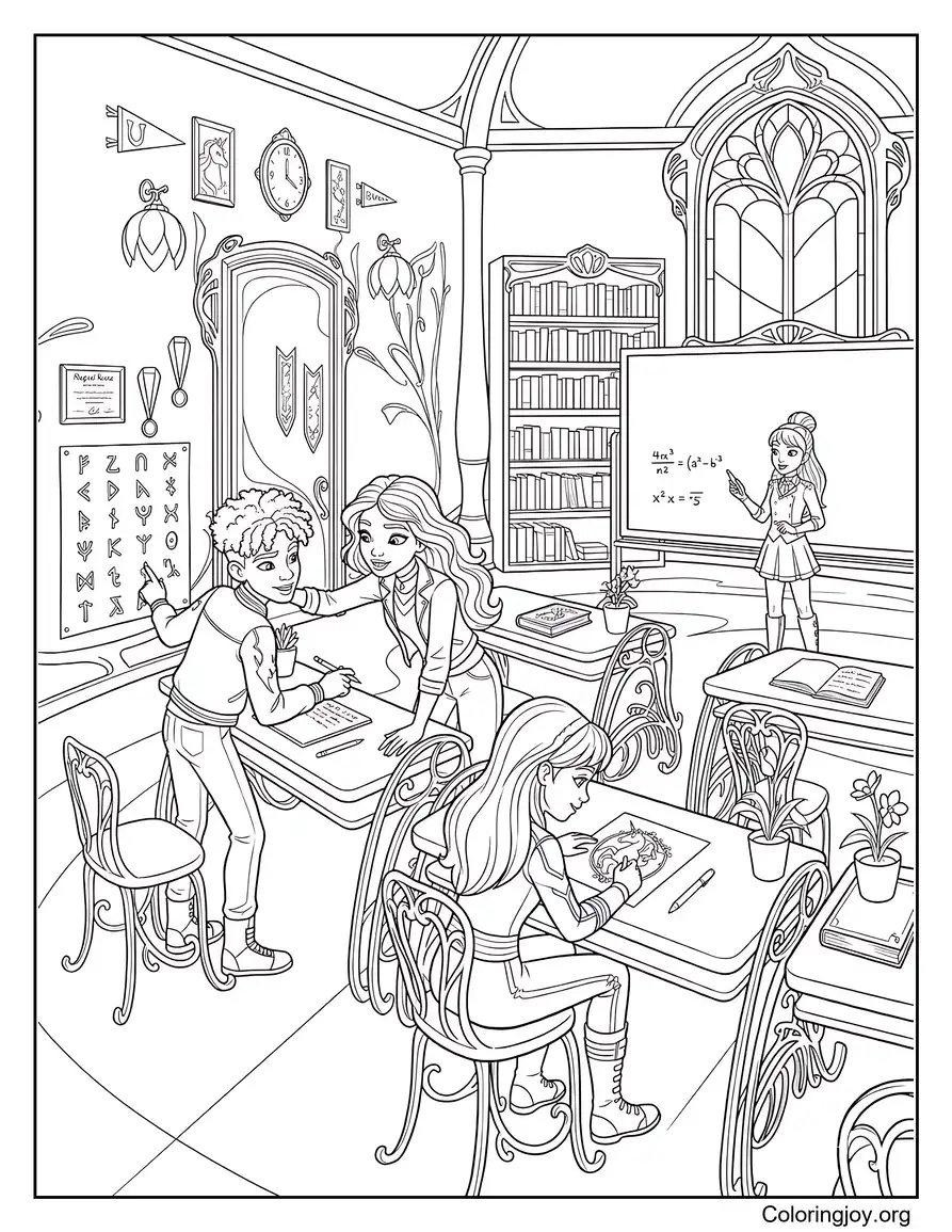 Salle de classe de l'Académie de la Licorne