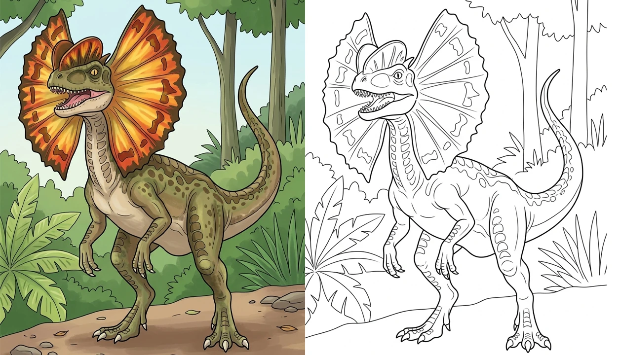 Free Dilophosaurus Coloring Pages