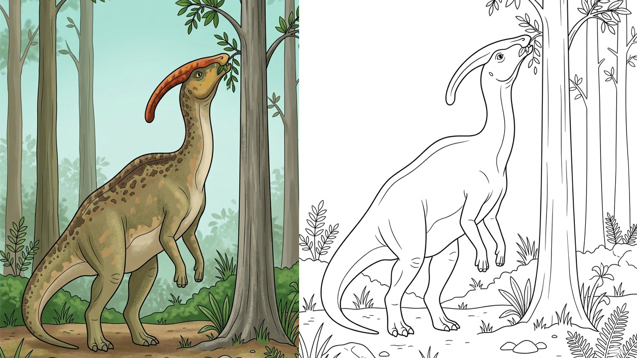 28 Parasaurolophus-Malvorlagen