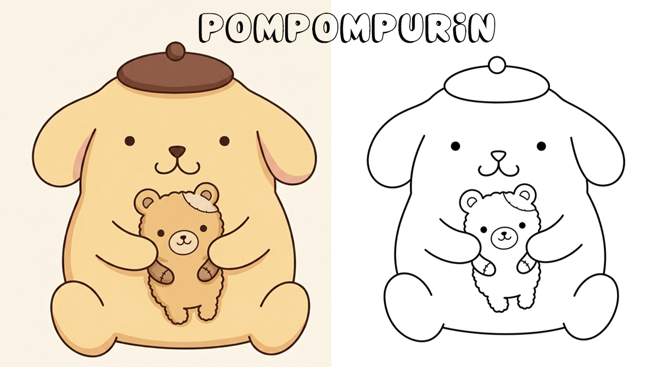 Free Pompompurin Coloring Pages for kids (38 Printable PDFs)