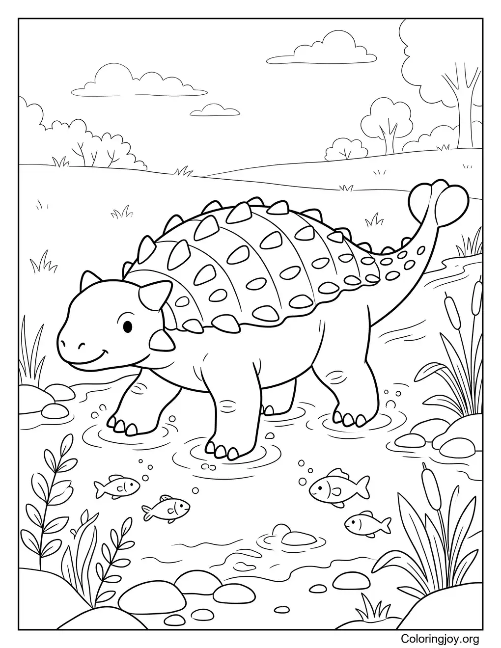 River Crossing Ankylosaurus