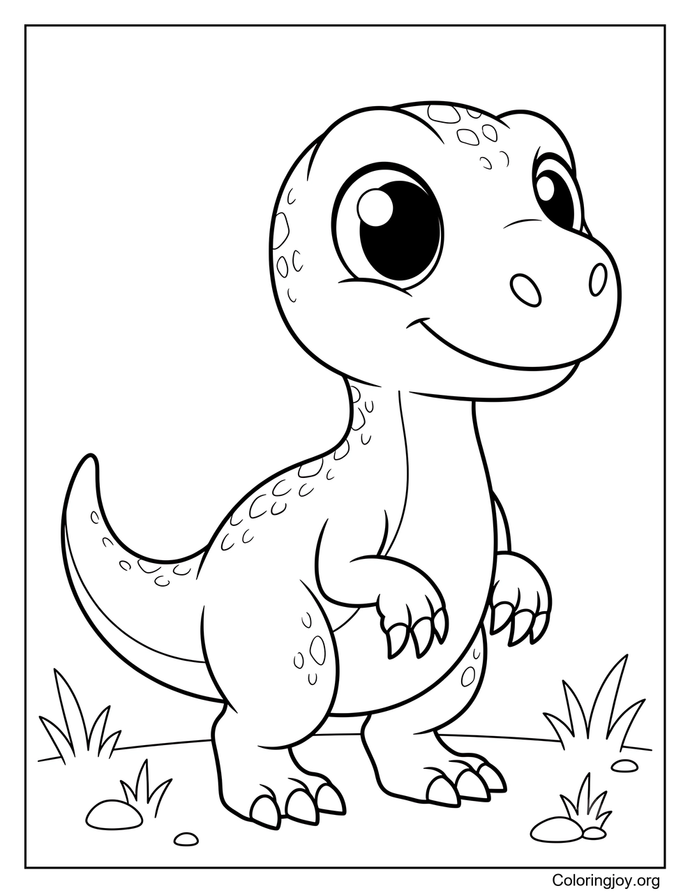 Coloriage bébé Therizinosaurus debout