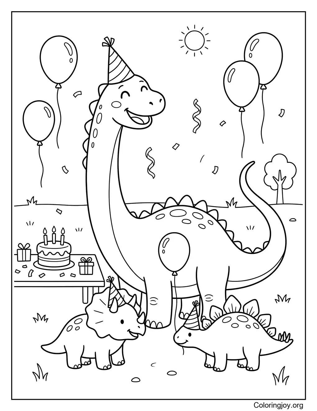 Birthday party Diplodocus scene