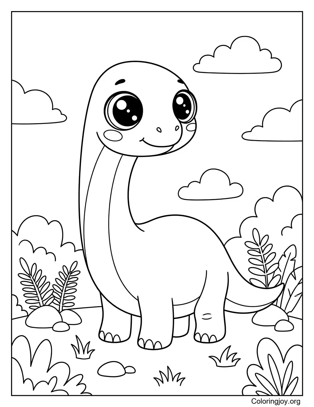 Kawaii Brontosaurus Smile