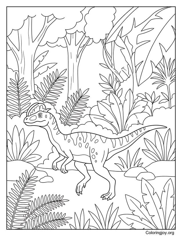 Dilophosaurus Exploring a Jungle
