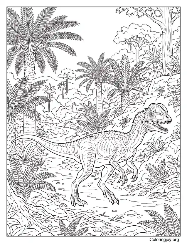 Dilophosaurus in the Early Jurassic Forest