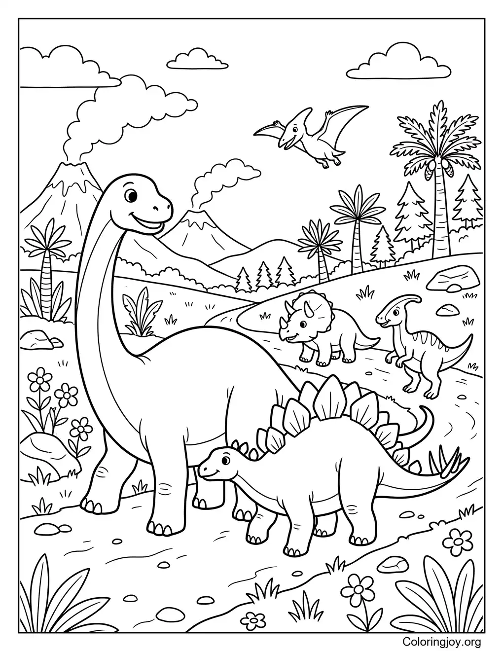 Diplodocus with other dinosaurs like Stegosaurus