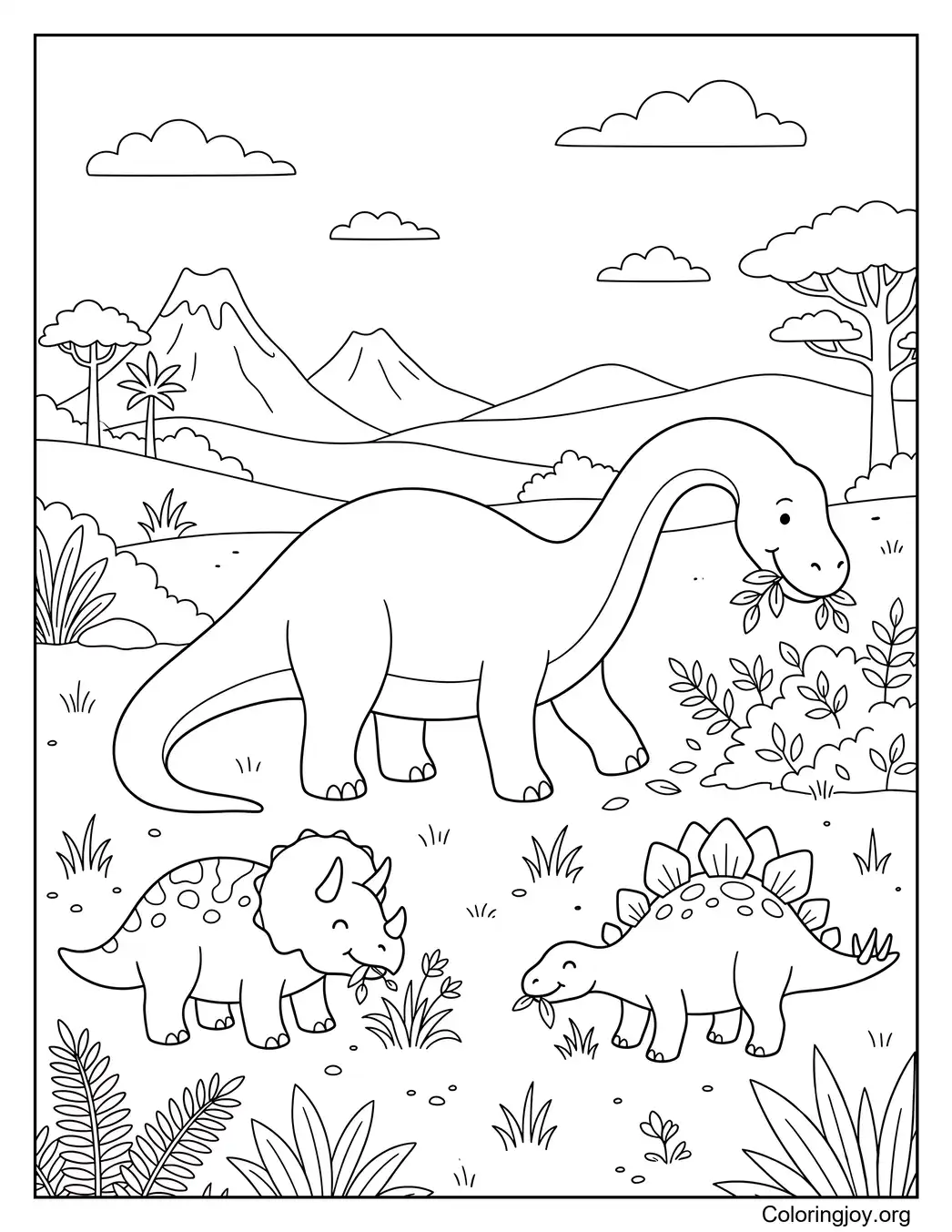 Amigos del brontosaurio pastando