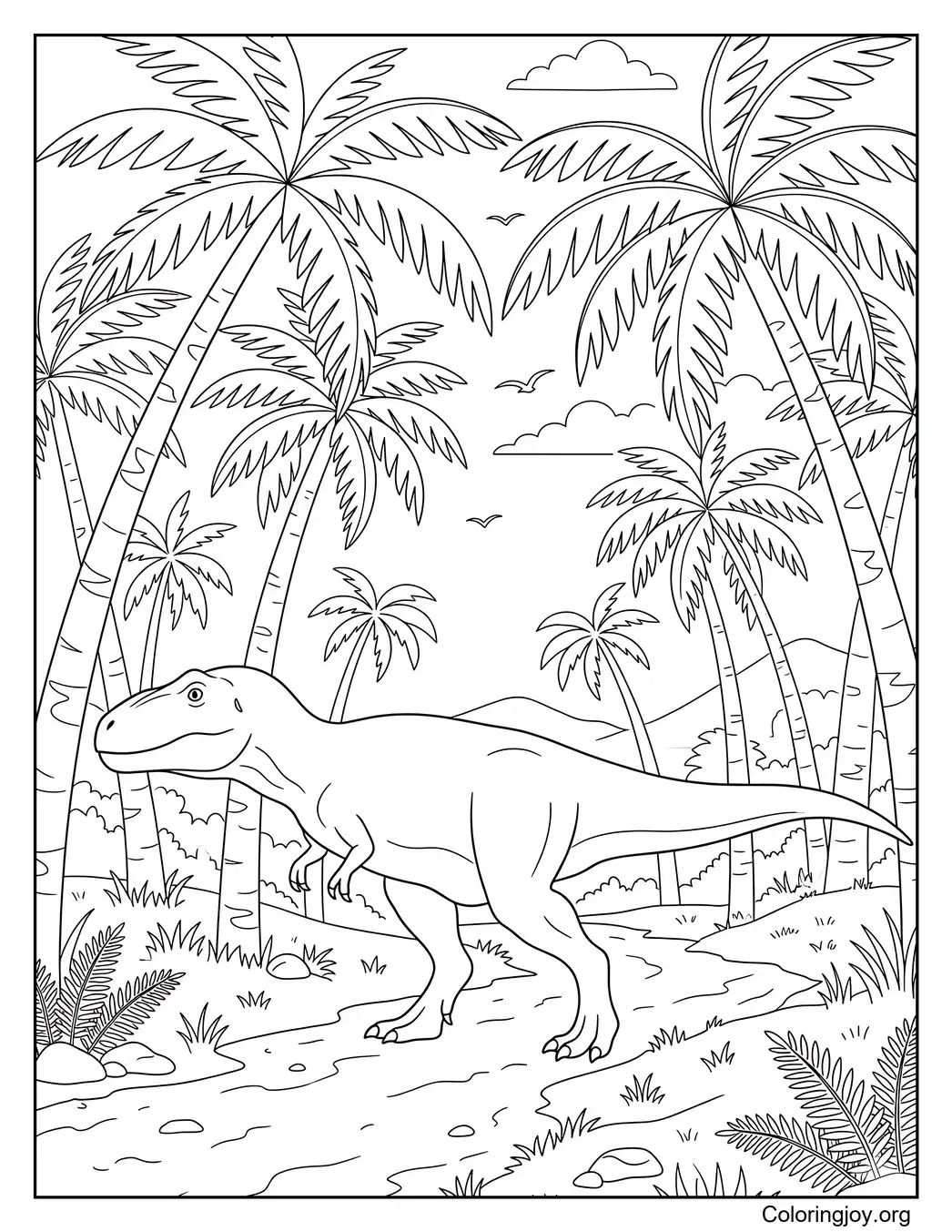 Bajo Las Palmeras Camina Giganotosaurus