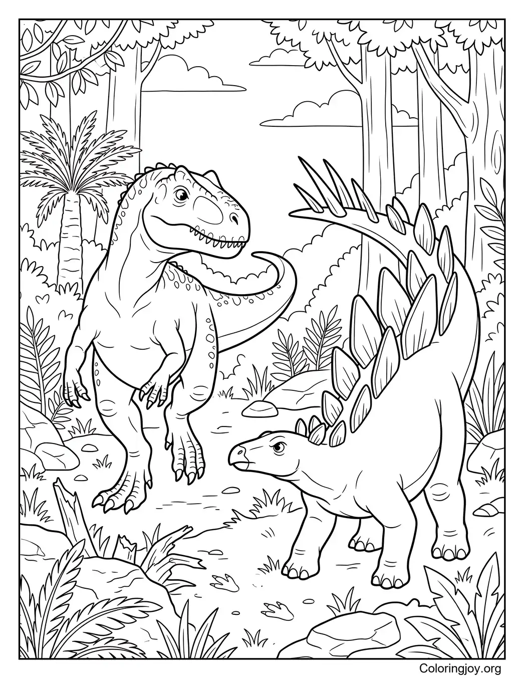 Batalla defensiva Alosaurio vs Estegosaurio