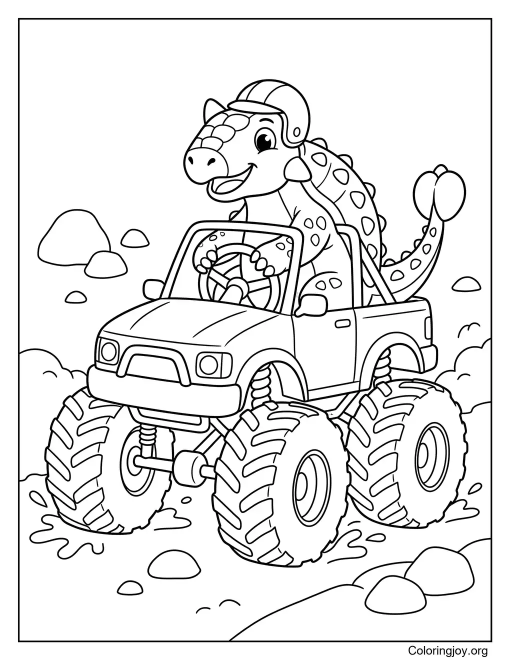 Monster Truck Conduciendo Anquilosaurio
