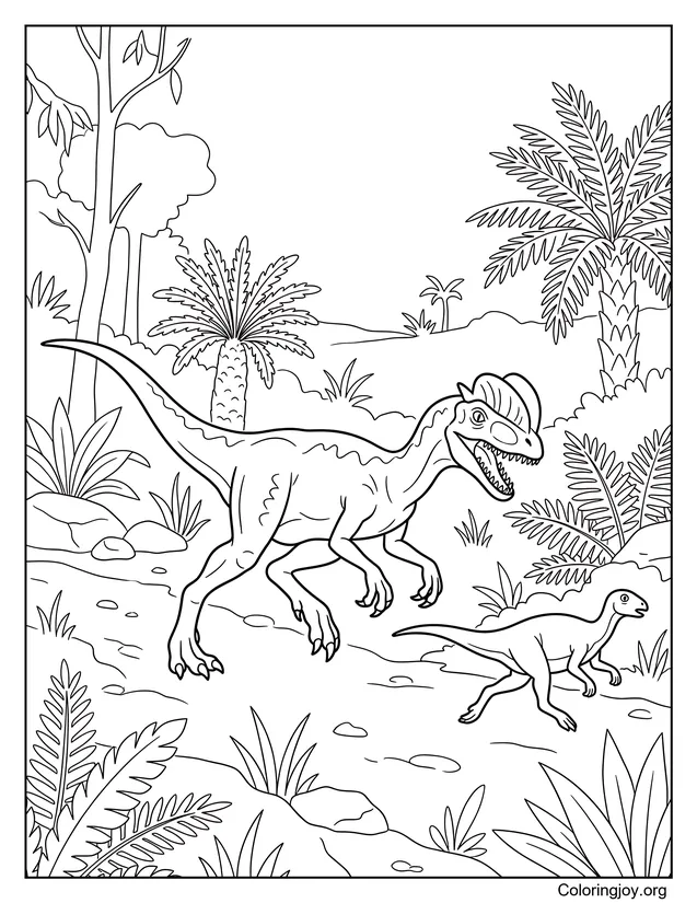 Caza de dilofosaurio