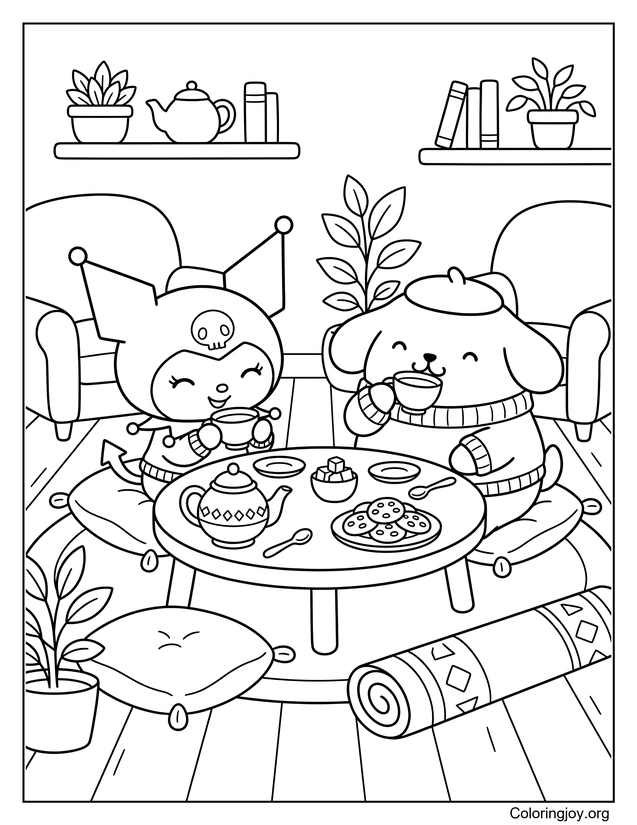 El acogedor té de la tarde de Pompompurin