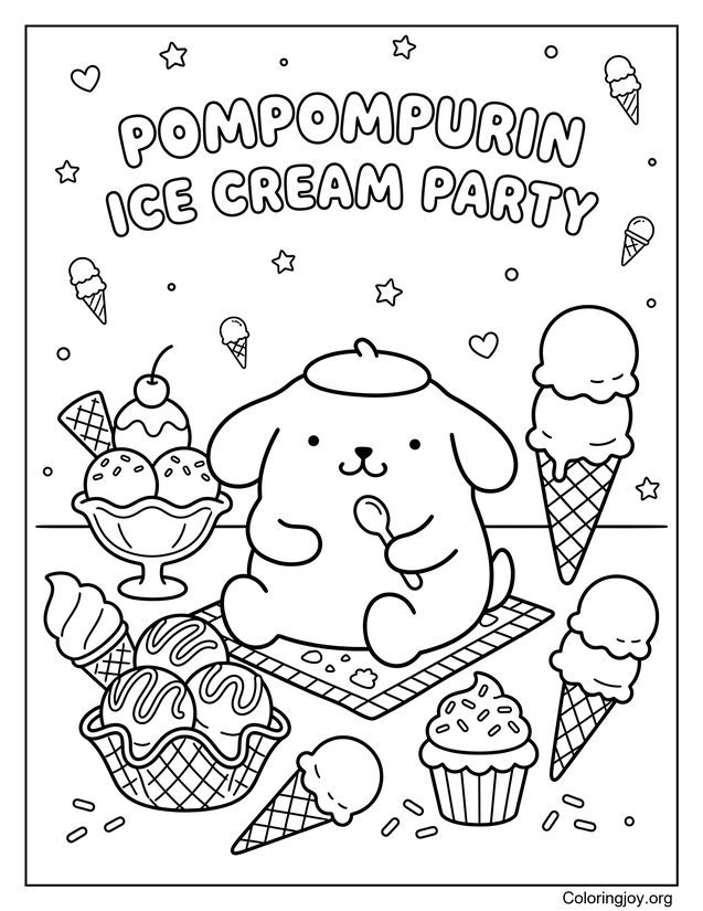 Celebración del helado de Pompompurin
