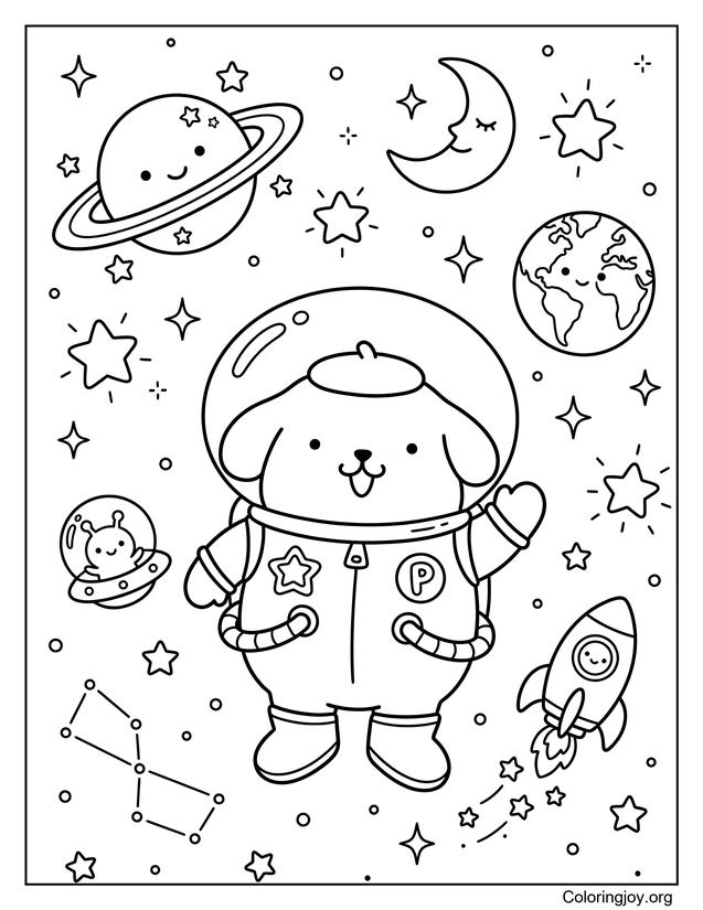 Alcanzando las estrellas con Pompompurin