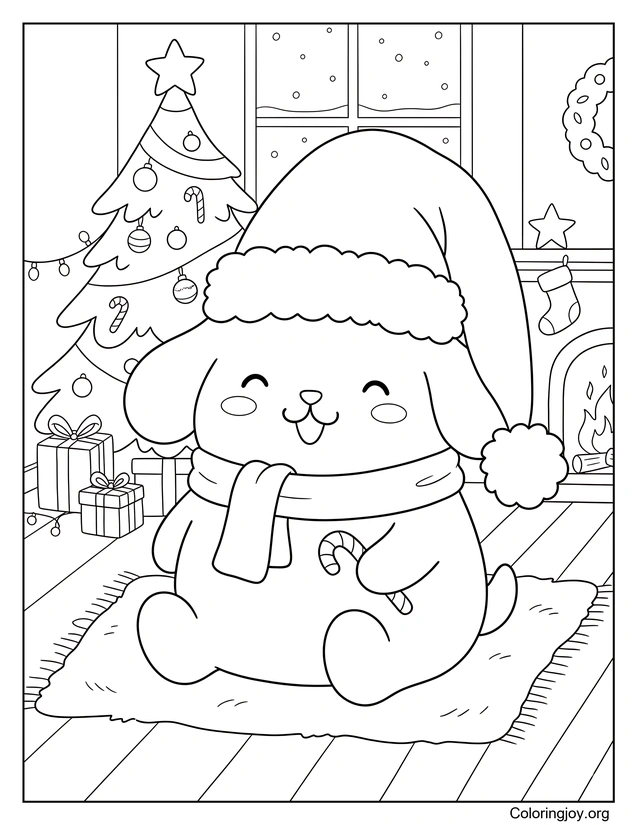 Alegría navideña con Pompompurin