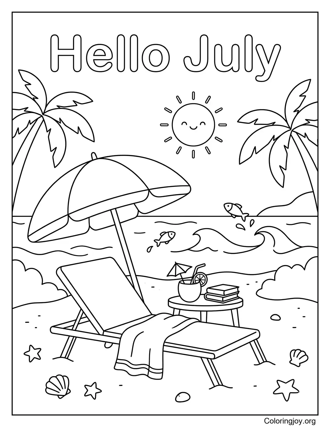 Día de la sombrilla de playa en julio