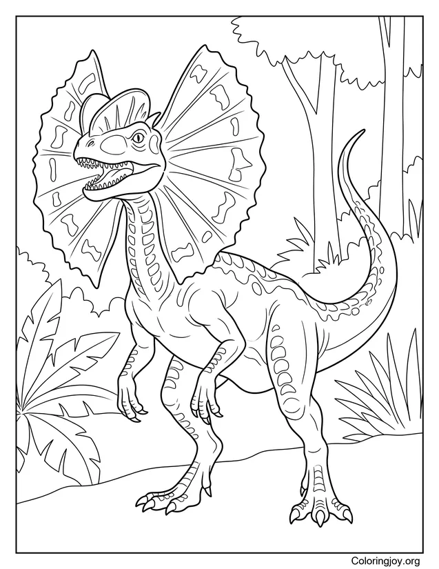 Dilofosaurio estilo Parque Jurásico