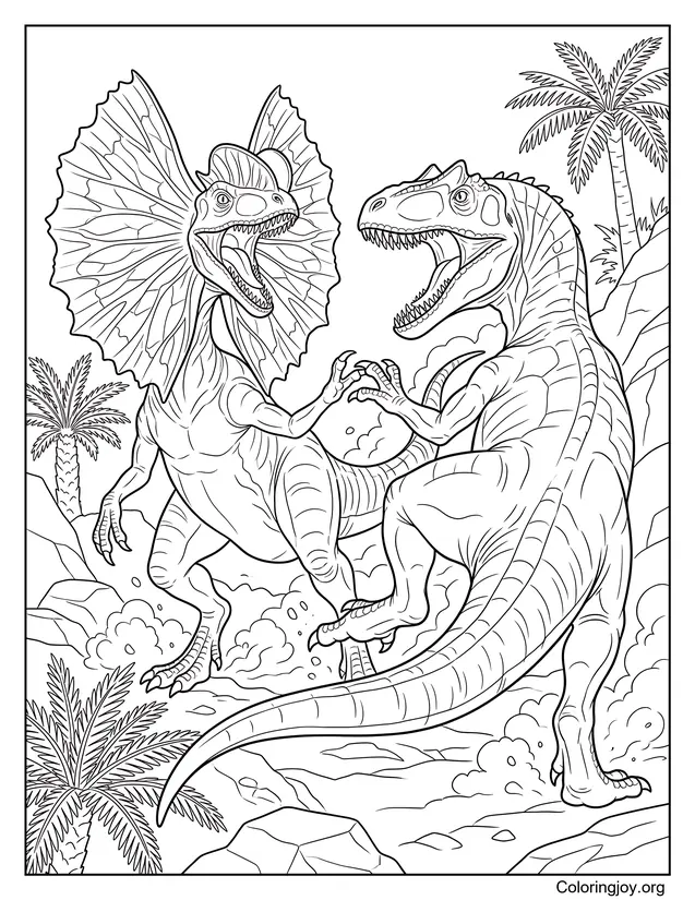 Dilofosaurio vs Alosaurio