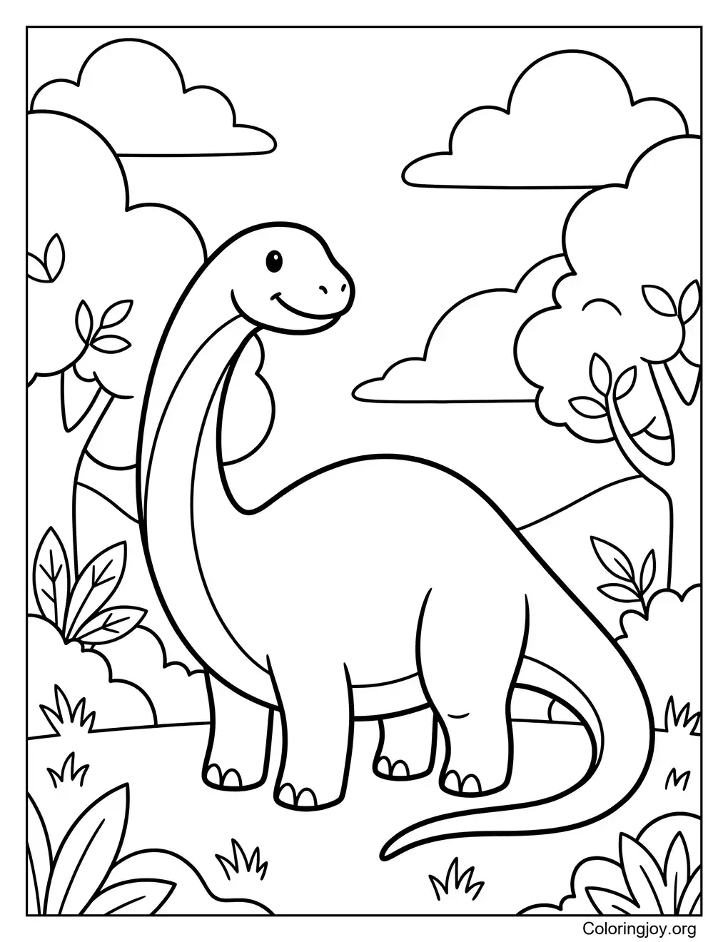 Diplodocus sencillo en negrita para niños pequeños