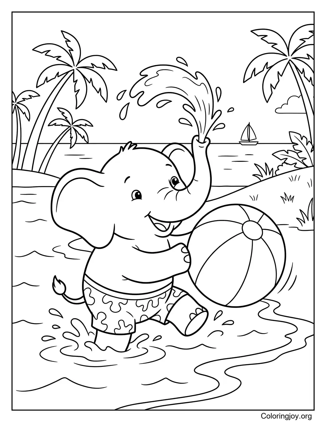 Tiempo de juego con pelota de playa de elefante